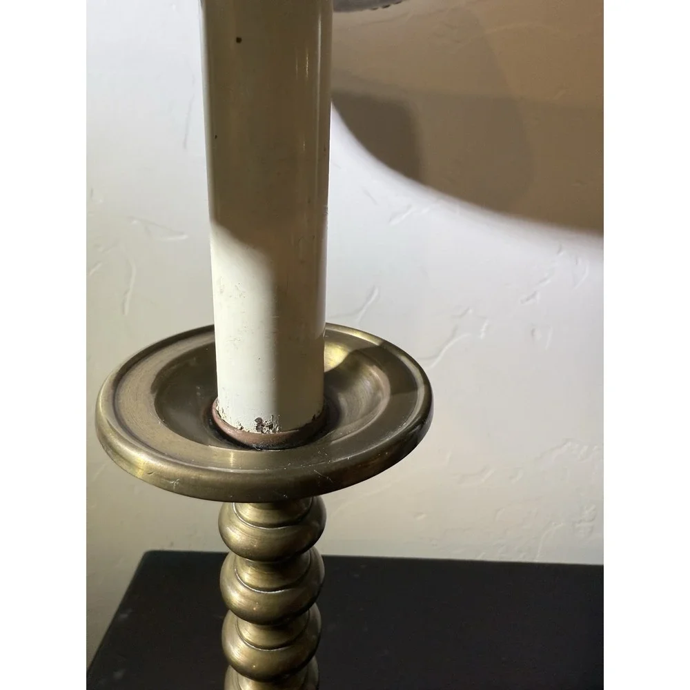 Vintage Brass Table Lamp Barley Twist Column‎ ~13